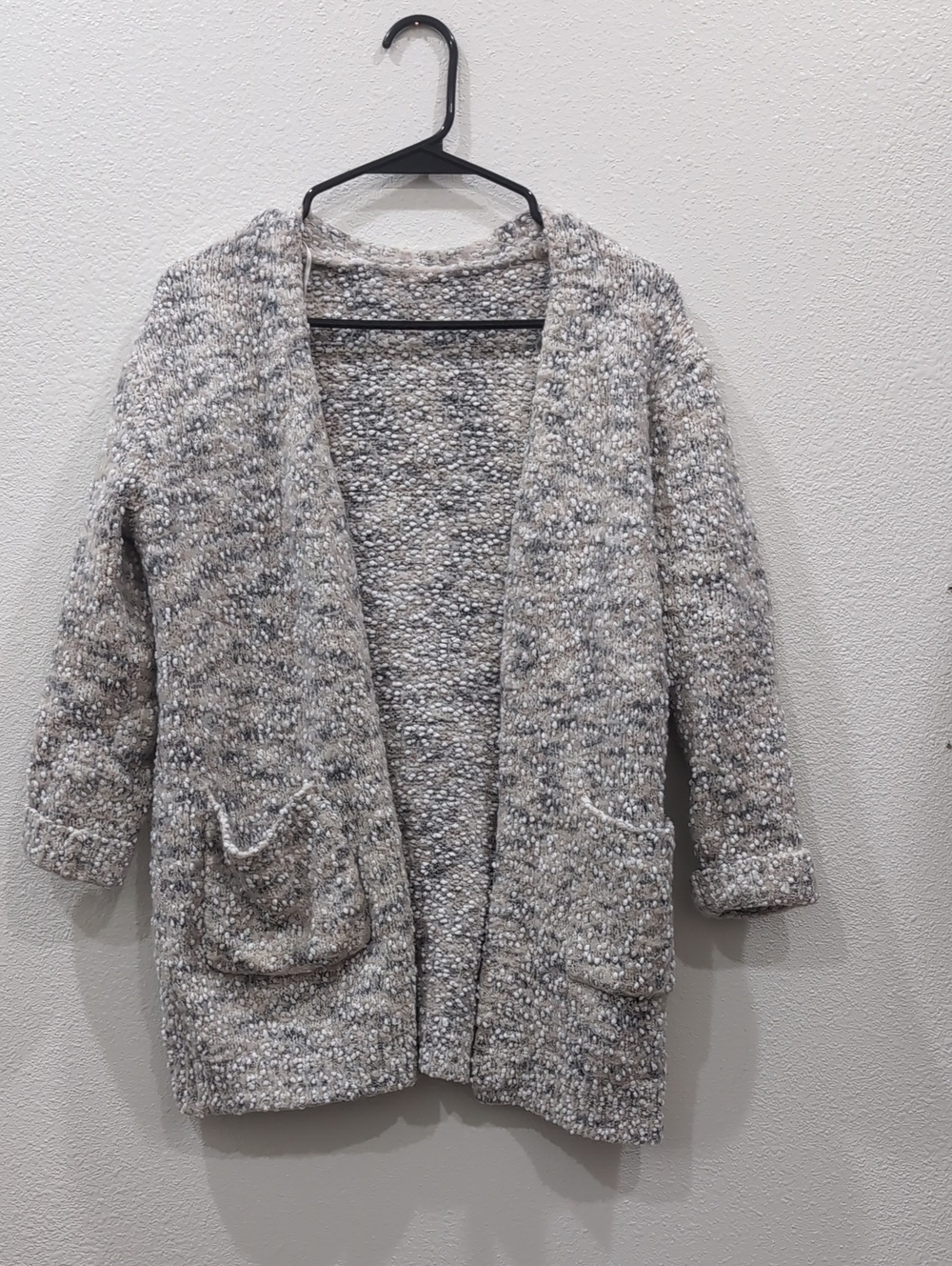 Cozy Open-Front Southern Charm Cardigan Sweater in Light Gray